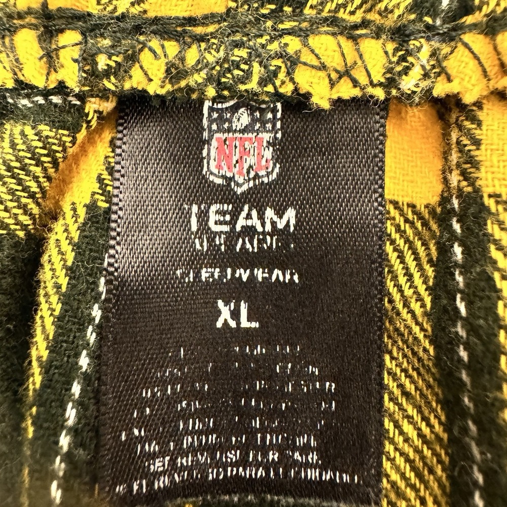 NFL Green Bay Packers Pajama Pants Men XL Green Gold Plaid Fleece Lounge Pants - Picture 8 of 10